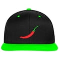 thumbnail image 1 of SNBCK Red Chili Hot Pepper Snapback Hat for Men and Women-EM-0031-Black-Green, 1 of 2
