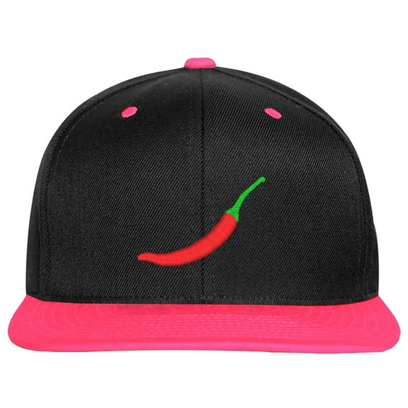 SNBCK Red Chili Hot Pepper Snapback Hat for Men and Women-EM-0031-Black-Pink