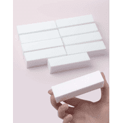 SND Plus 4-Sided Nail Buffer Block   White, 120 Grit, Professional Nail File Buffer for Natural & Acrylic Nails - Pack of 5