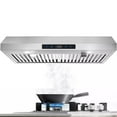 thumbnail image 1 of "Joeaonz 30"" Convertible Under Cabinet Range Hood, Stainless Steel, 600CFM, 3-Speed Fan, Dishwasher-Safe Filter", 1 of 11