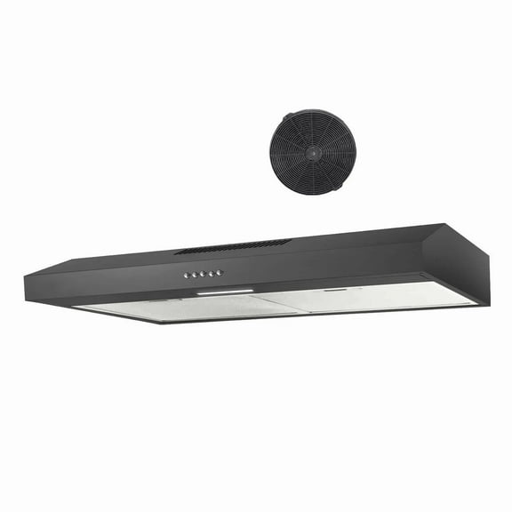 "Joeaonz 30"" Convertible Under Cabinet Range Hood with Mesh Filter and LED Light, 120V Stainless Steel Exhaust Vent"