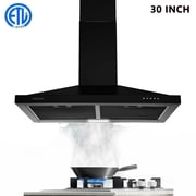 30 inch Range Hood Cooking Stove Vented Wall Mounted Range Hood LED 350 CFM 3 Speed Motor Hood Vents for Kitchen with Ducted/Ductless Convertible