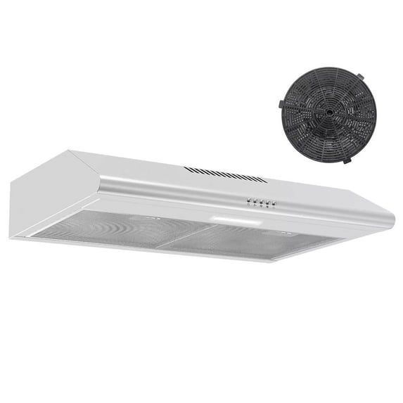 Joeaonz 30-Inch Stainless Steel Under Cabinet Range Hood with 3-Speed Fan and Filter, 120V
