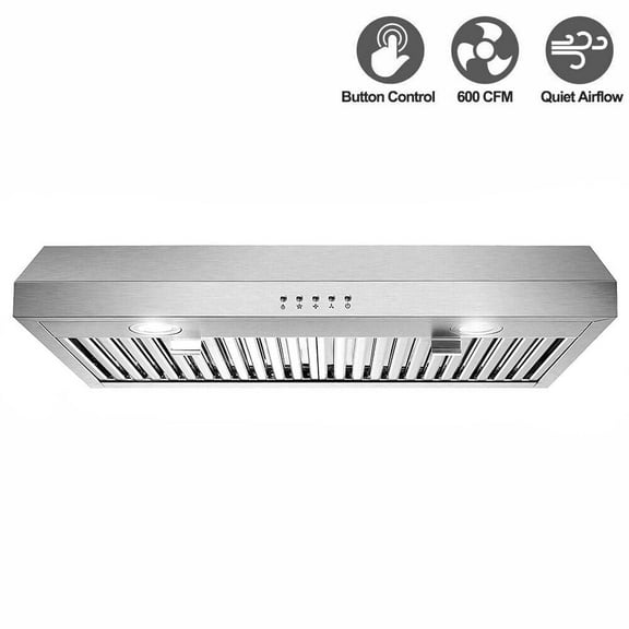 SNDOAS New 30 inch Kitchen Stainless Range Hood 3-Speed Under Cabinet Exhaust Vent with Filter 120V