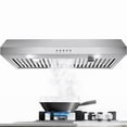 thumbnail image 1 of Stainless Steel Range Hood 30 inch Under Cabinet Range Hood 500 CFM with 3 Way Venting Vent Hood, 1 of 9