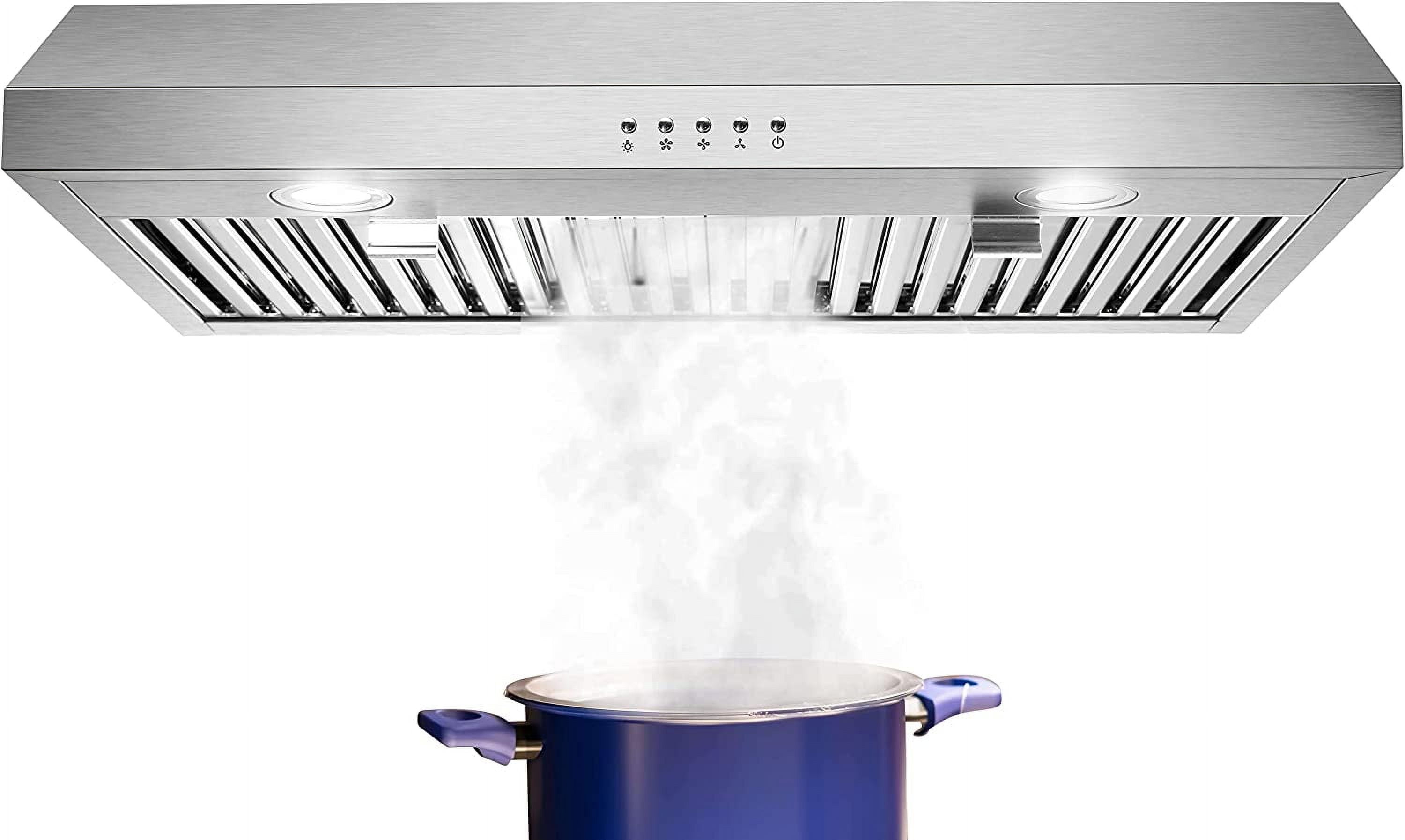 SNDOAS Under Range Hood 30 Inch with 3 Way Venting,Stainless
