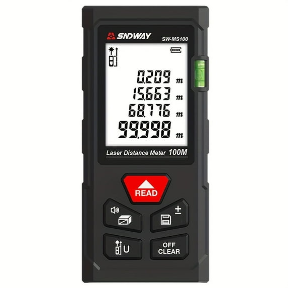 SNDWAY Laser Measure Tool 100m/328ft Laser Distance Measure Digital Laser Tape Measure 2mm Accuracy Laser Rangefinder