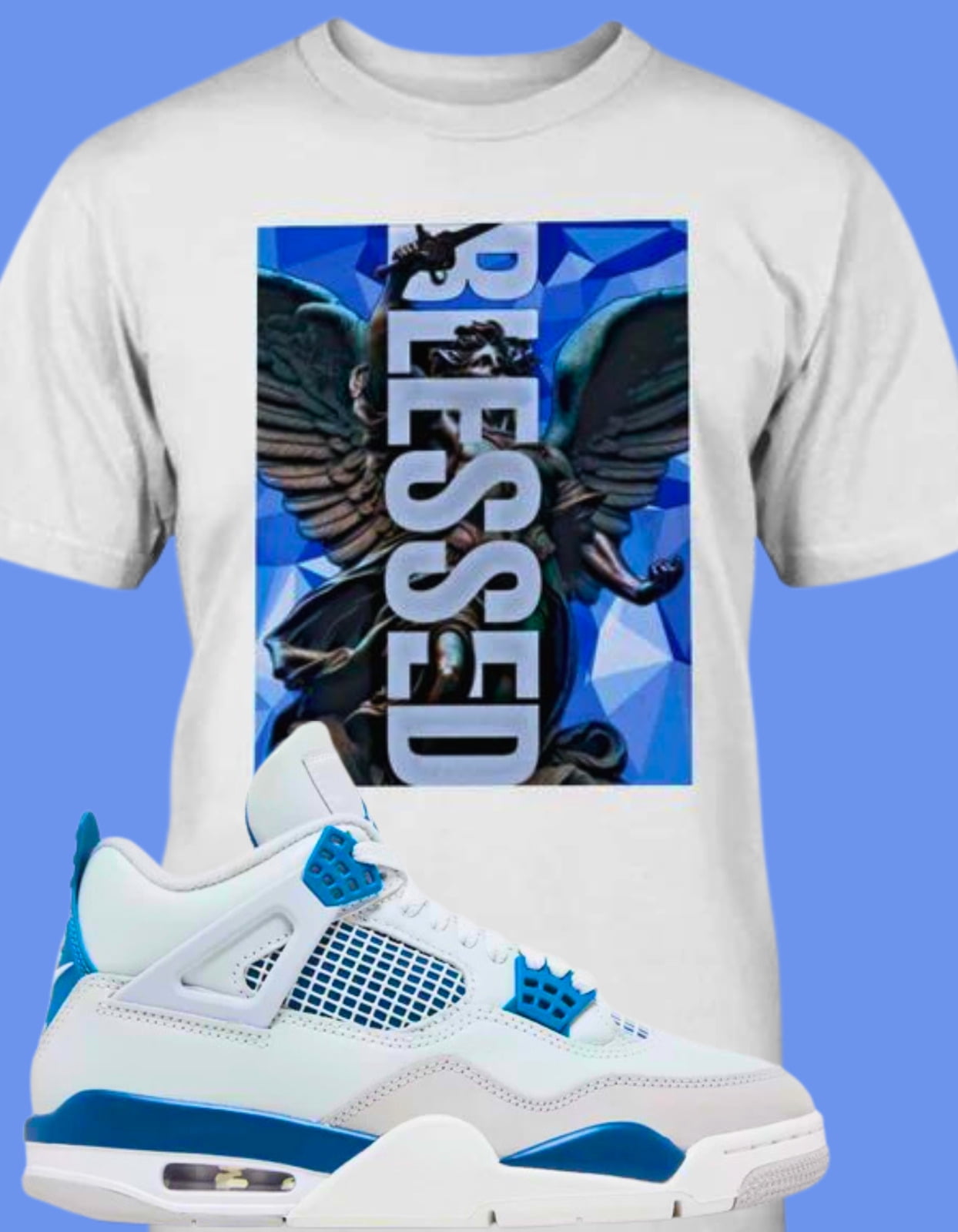 Nike Shirts For University Blue 4s Sneaker Effect Tee Shirt To