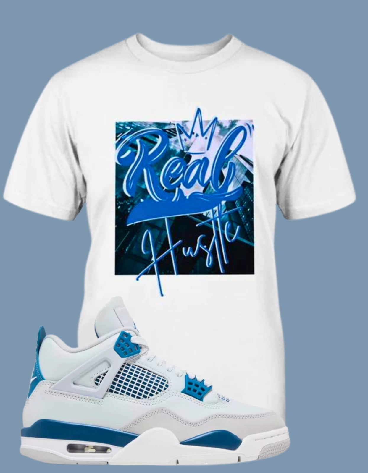 SNEAKER EFFECT TEE SHIRT TO MATCH NIKE AIR JORDAN 4 MILITARY INDUSTRIAL