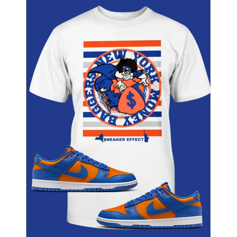 SNEAKER EFFECT tee shirt to match Nike dunk low orange blue New York Nicks Walmart