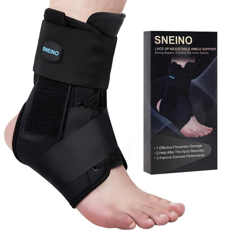 SNEINO Lace up Ankle Brace for Women & Men Ankle Support Brace for