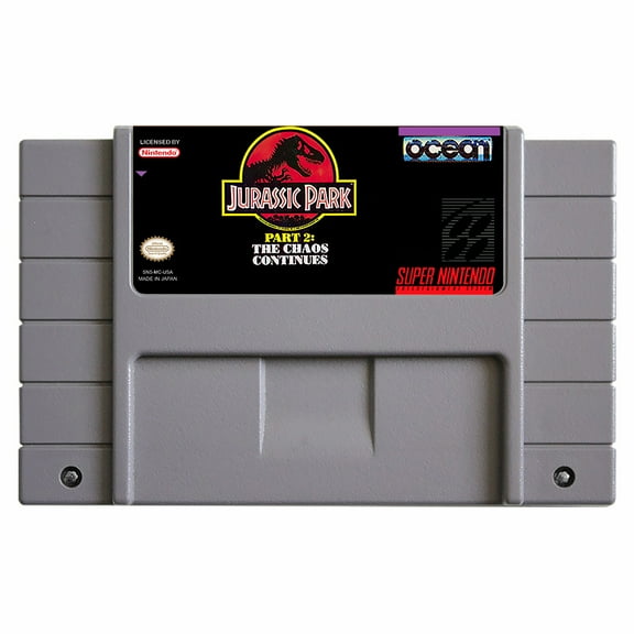 SNES Games Cartridge Jurassic Park Part 2 - The Chaos Continues