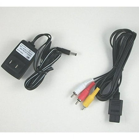 SNES Hookup Connection Kit AC Adapter Power Cord AV Cable Wall Charger For Super Nintendo SNES