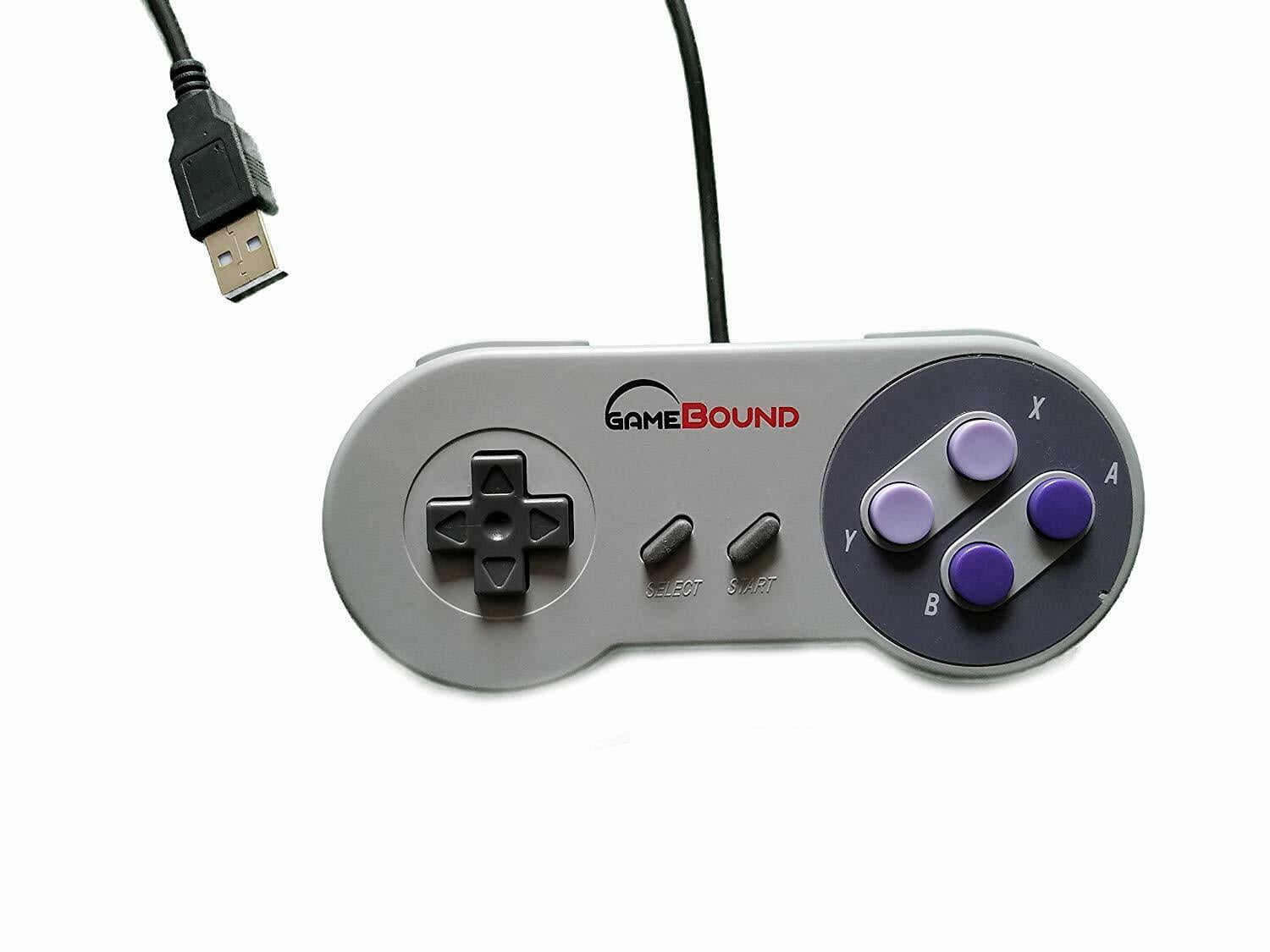 SNES Style Controller, Retro USB Controller for PC/Mac/Retro Pi (Purple