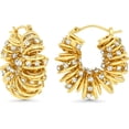 thumbnail image 1 of SNGIA 18K Gold Plated Chunky Twisted Open Hoop Earrings for Women with 18K Gold Plated, CZ Accent, 1 of 5