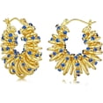 thumbnail image 1 of SNGIA 18K Gold Plated Chunky Twisted Open Hoop Earrings for Women with Sapphire Accent, 1 of 5