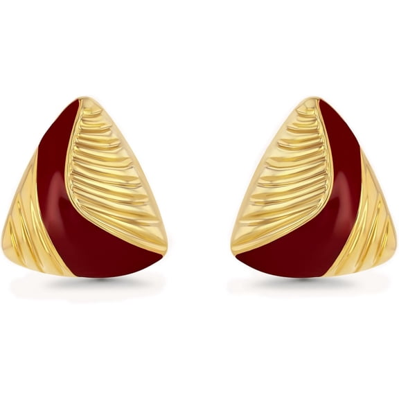 SNGIA 18K Gold Plated Enamel Triangle Stud Earrings for Women, Geometric Statement Jewelry