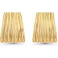 thumbnail image 1 of SNGIA 18K Gold Plated Ribbed Stud Earrings for Women, Chunky Rectangle Statement Style, 1 of 5
