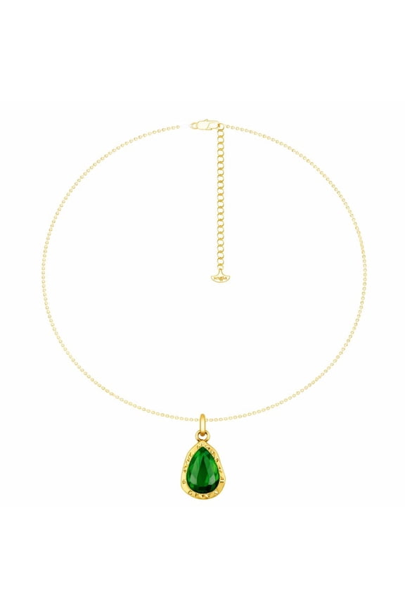 18K Gold Plated Teardrop Pendant Necklace for Women, Adjustable Chain, Multi-Color Charm