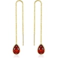 thumbnail image 1 of SNGIA 18K Gold Plated Threader Dangle Earrings for Women with Ruby Teardrop Stone, 1 of 4