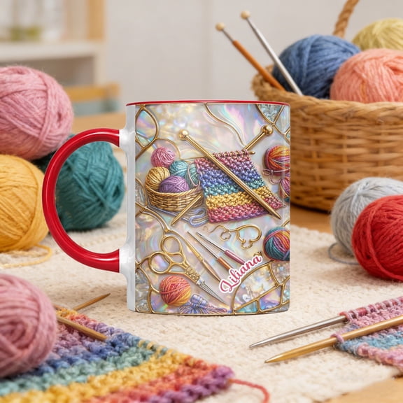 SNGMN 11oz Weaving Sewing Tool Mug Coffee Cup for Crafters and Sewing Enthusiasts