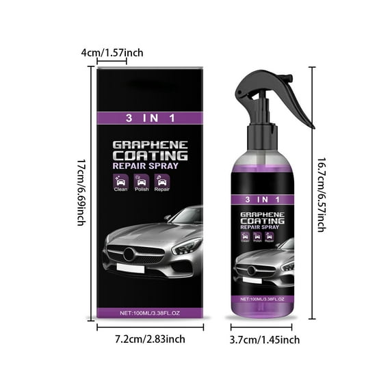 SNGMN 3-in-1 Car Paint Protection Spray - 100ml Automotive Paint Sealant with UV Protection, Scratch Resistance & Gloss Enhancement (Includes Sponge & Rag)