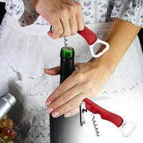 SNGMN 3-in-1 Wine and Beer Opener, Portable Corkscrew with Foil Cutter and Bottle Opener, Stainless Steel Multi-Tool for Home, Parties, and Travel
