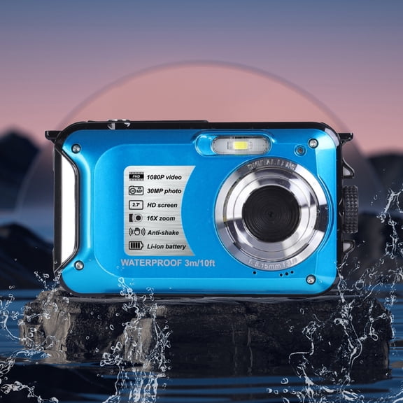 SNGMN 30MP Digital Camera, 16X Digital Zoom Anti Shake, 1080P Video, Intelligent Focus, Underwater Shooting