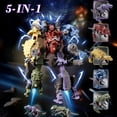 thumbnail image 1 of SNGMN 5 In 1 Transforming Dinosaur Robot Assembly Set Toy, 1 of 6