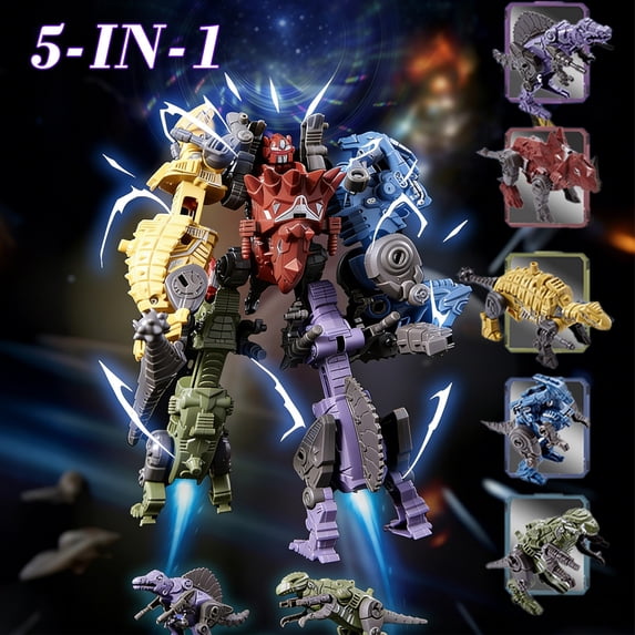 SNGMN 5 In 1 Transforming Dinosaur Robot Assembly Set Toy
