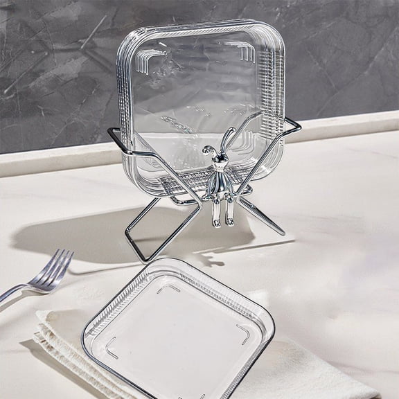 SNGMN 6-Piece Set Fruit Plates with Metal Base, Plastic Bone Plates for Dining Table, Kitchen, Restaurant, Hot Pot & BBQ