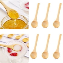 SNGMN 6-Piece Set of Wooden Spoons for Dining, Coffee, and Dessert - Eco-Friendly Kitchen Utensils (5.1 inches) - Durable and Stylish Eating Tools
