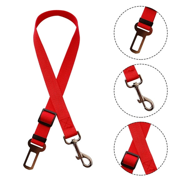 SNGMN Adjustable Pet Dog Cat Car Seat Belt Harness 43-70cm, Dog Seat Belt Strap for Pets Cats Dogs, Pet Dog Seat Belt Leads Harness for Car Safety, Red