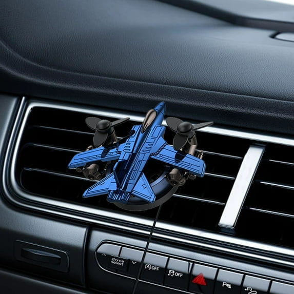 SNGMN Airplane Car Air Freshener – Small Fan Aromatherapy Decor, No Battery Needed, 5ml Essential Oil, Ocean/Cologne/Light Scent, ABS+Aluminum Alloy