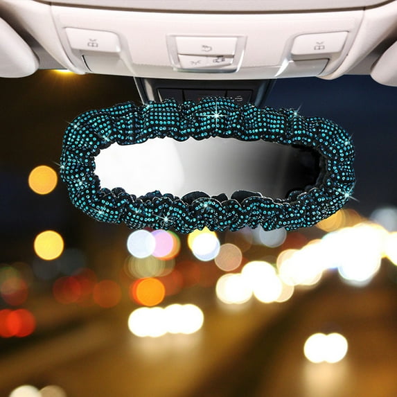 SNGMN Car Accessories, Rear View Mirror Accessories, Car Decor - Diamond Bling Car Mirror Cover, Elastic Rhinestone Decoration for Interior Rearview Mirror