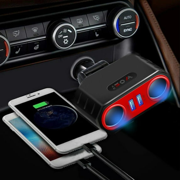 SNGMN Car Charger Splitter Adapter 12V/24V - Dual USB PD 3.1 & Cigarette Lighter Ports for Phone, Dashcam, Car Fridge (120W)