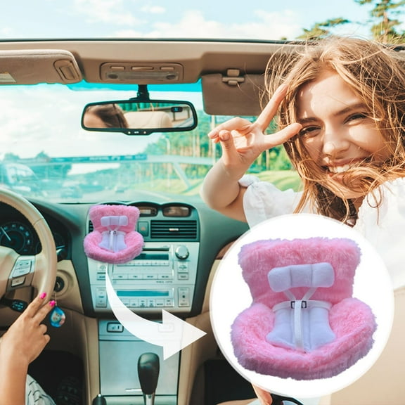 SNGMN Car Decorations Car Seat for Dolls with Soft Furry Cushion Have a Seat Clips onto Car Air Vent Includes Seat Leg for Desktop Display