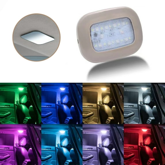 SNGMN Car LED Lights Interior, USB Rechargeable Multi-Color Roof/Trunk Light, Magnetic Mount, 8 Color Changing Modes, ABS+PC Construction , Khaki