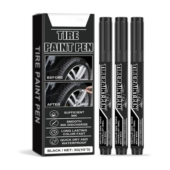 SNGMN Car Paint Pen – 3-Pack 5ml Multi-Color Tire & Body Touch-Up Markers, Long-Lasting DIY Scratch Cover-Up, Fast-Dry Oil-Based Pens