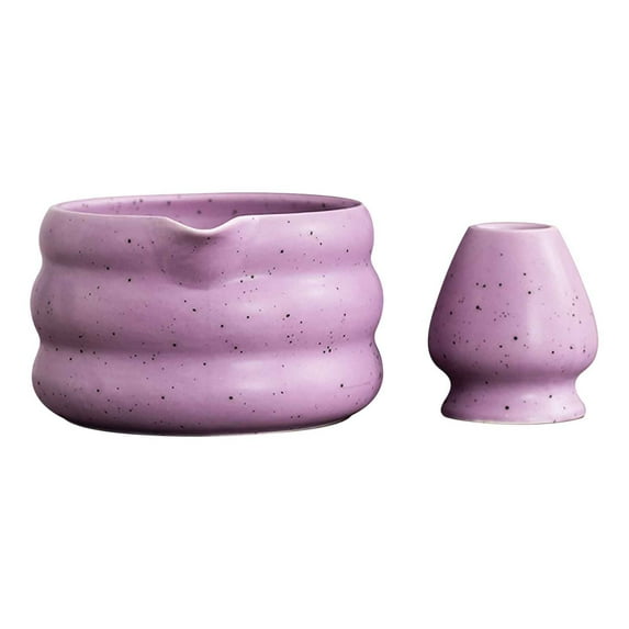 SNGMN Ceramic Sand Dots Glaze Matcha Bowl With Spout, Matcha Tea Set (Including Bowl, Whisk) for Traditional Tea Ceremonies, Handcrafted Tea Xianli Set