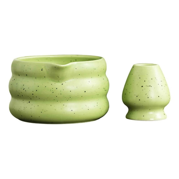 SNGMN Ceramic Sand Dots Glaze Matcha Bowl With Spout, Matcha Tea Set (Including Bowl, Whisk) for Traditional Tea Ceremonies, Handcrafted Tea Xianli Set