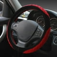 thumbnail image 1 of SNGMN Crystal Velvet Steering Wheel Cover - Universal Fit, Non-Slip, Flat Bottom Design, Easy Clean, Durable and Comfortable, Suitable for 14-15in Diameter Steering Wheels, 1 of 2