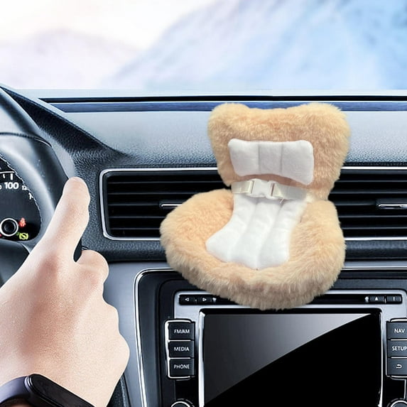 SNGMN Doll Car Seat with Air Vent Clip & Stand, Mini Plush Accessories Chair for Dolls with Soft Furry Cushion, Cute and Functional Car Ornament for Blind Box Fans, Doll Collectors,Desk and Car Decor