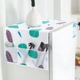 thumbnail image 1 of SNGMN Dustproof Refrigerator Cover, PEVA Kitchen Appliance Protector with 6 Pocket Storage, Green Leaves Pattern, Washable 21.6x51.2 Inch, 1 of 1