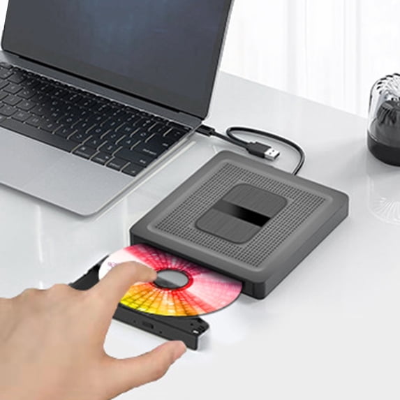 SNGMN External DVD Drive with USB 3.0 and Type C, Portable CD DVD Burner for Laptop Desktop Computer