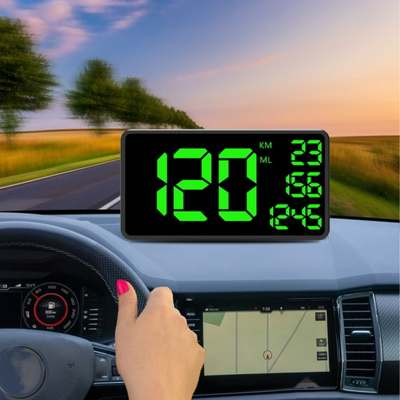 SNGMN GPS Speedometer - 6.2 Inch Digital Display with Over-Speed Alarm, Trip Meter, and HUD for All Vehicles