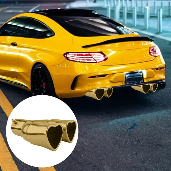 SNGMN Heart Shaped Dual Outlet Performance Exhaust Pipe, Easy Bolt On Upgrade, Enhanced Horsepower, Stylish Design, Universal Fit