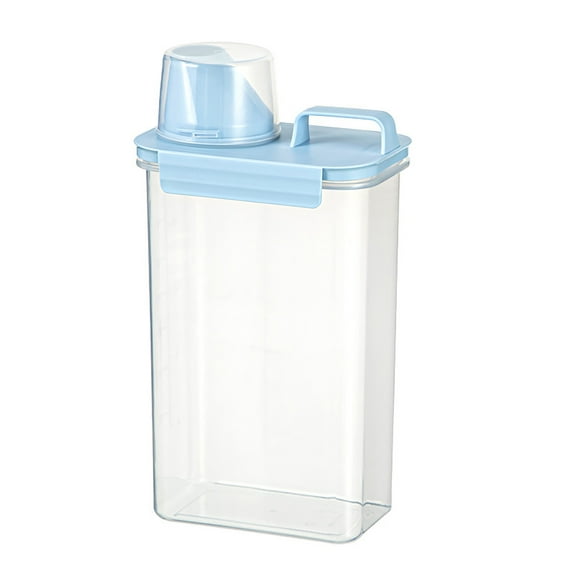 SNGMN Large Transparent Plastic Food Storage Jar with Airtight Seal for Rice, Grains, and Miscellaneous Ingredients - Multi-Functional Kitchen Storage Container with Measuring Cup