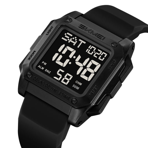 SNGMN Men Outdoor Sports Digital Watch Waterproof Luminous Display Stopwatch Rugged Hiking Camping Running Swimming Multifunctional