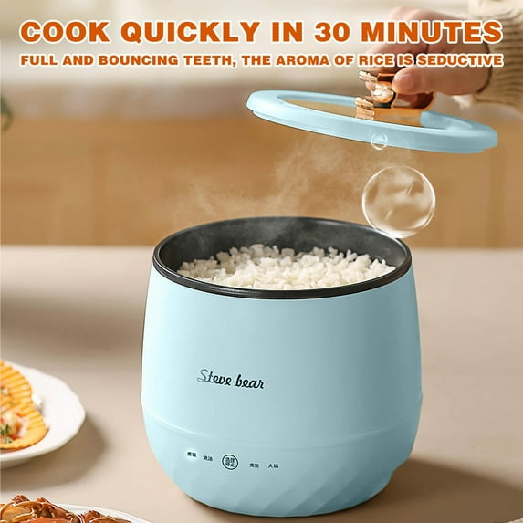 SNGMN Multifunctional Mini Cooker, 1.8L Capacity Rice and Soup Cooker with 360° Heating, Stainless Steel Inner Liner, Fast Cooking for One or Two, Ideal for Quick Meals and Reheating Leftovers